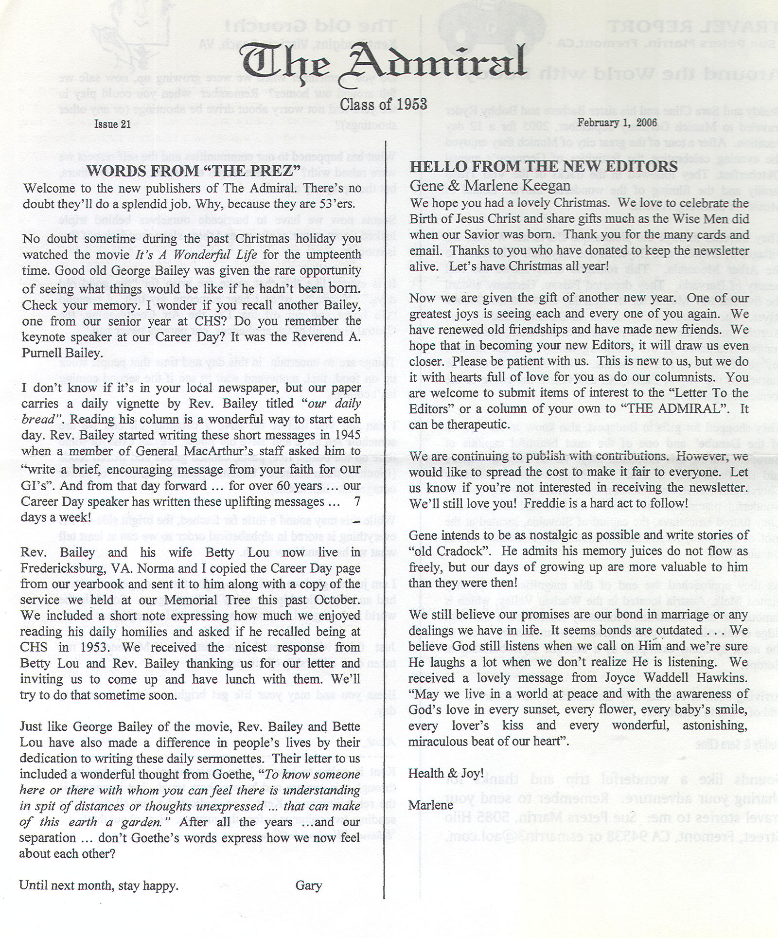 The Admiral - February 2006 - pg. 1