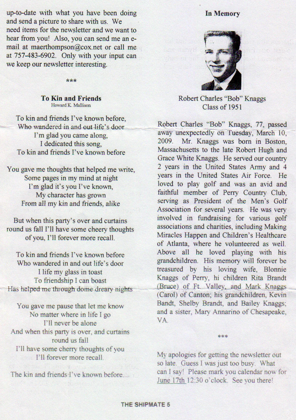 The Shipmate -May.2009 - pg. 5